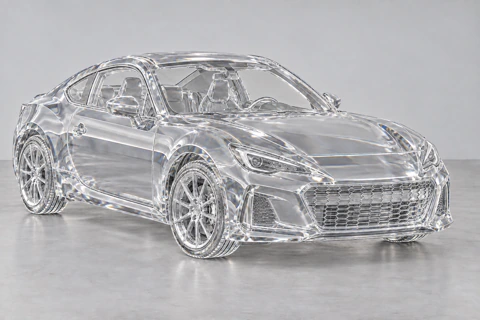 car — Made of glass