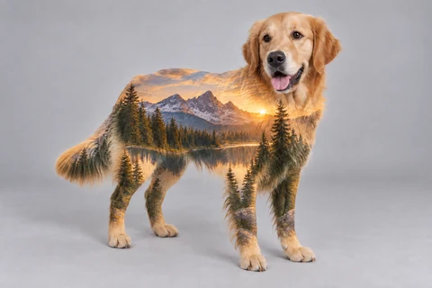 dog — Double exposure