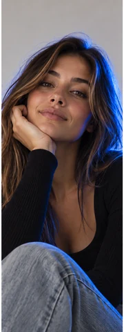 woman portrait — Neon edge light