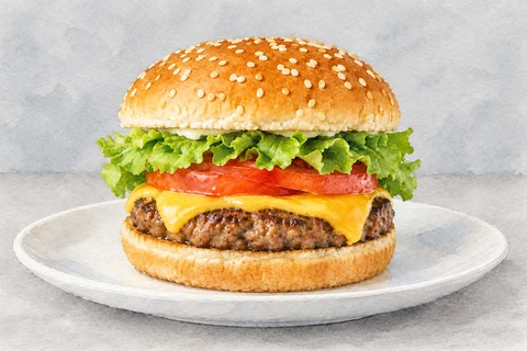 burger — Watercolor wash