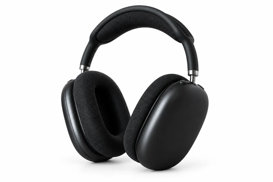 Black over-ear headphones — clean background
