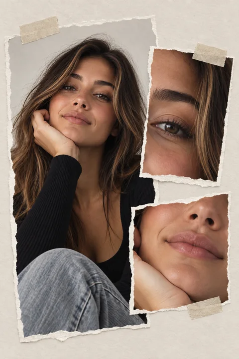 Editorial photo collage — woman