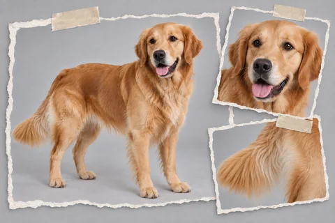 Editorial photo collage — dog
