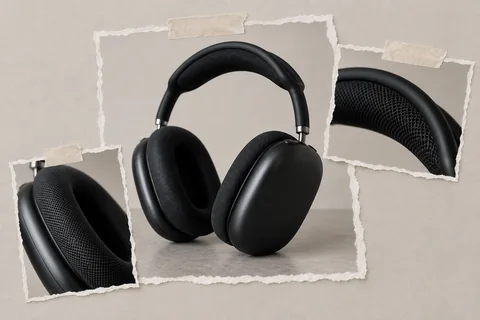 Editorial photo collage — headphones