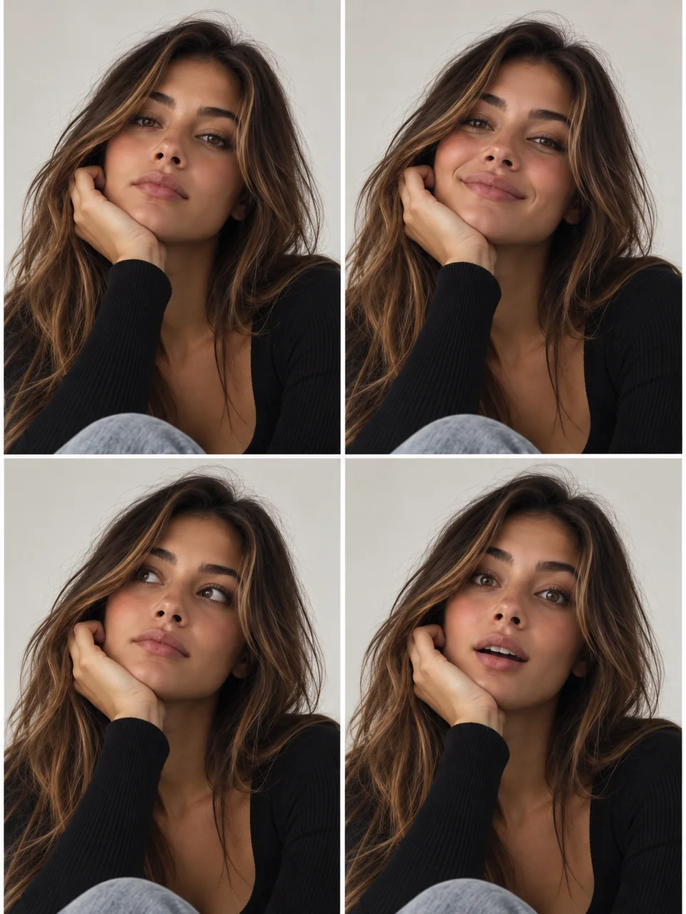 Expression contact sheet — woman