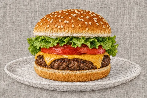 Thread embroidery — food