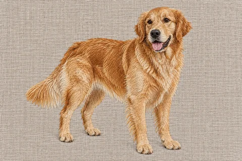 Thread embroidery — dog