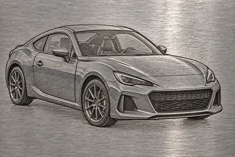 Engraved relief — car