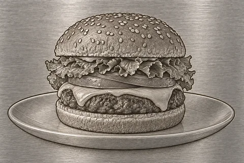 Engraved relief — food