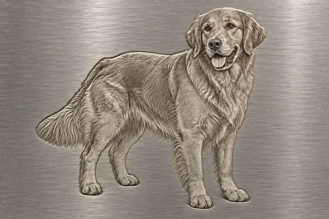 Engraved relief — dog