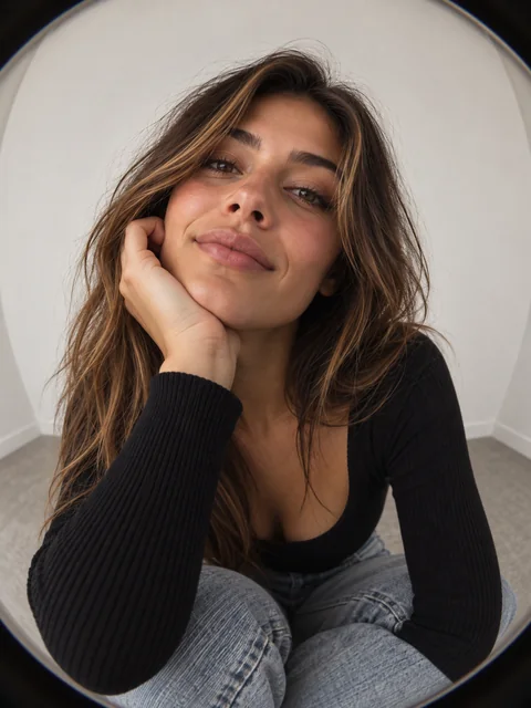 Fisheye perspective — woman