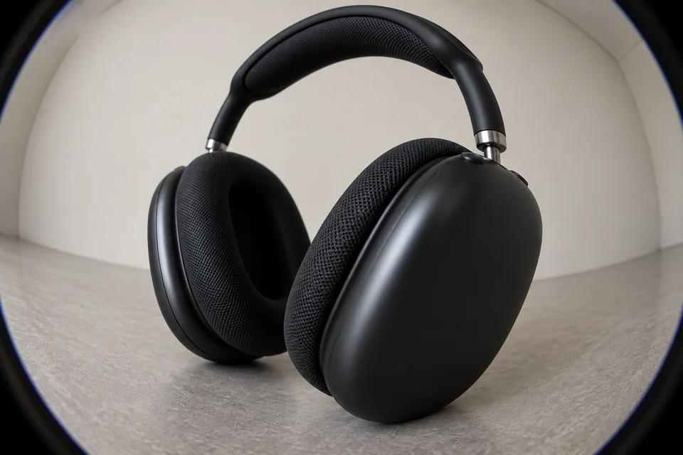 Fisheye perspective — headphones