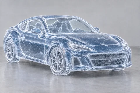 Carved ice sculpture — car