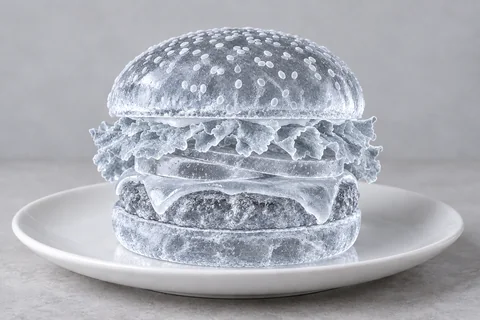 Carved ice sculpture — food