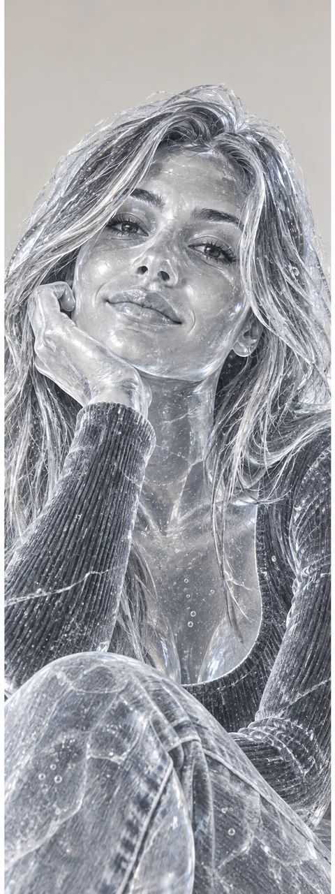 Carved ice sculpture — woman