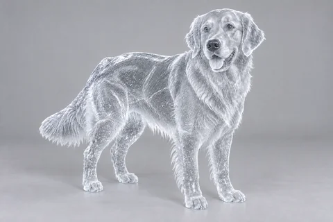Carved ice sculpture — dog