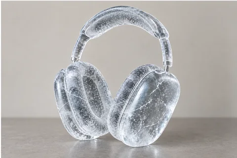 Carved ice sculpture — headphones
