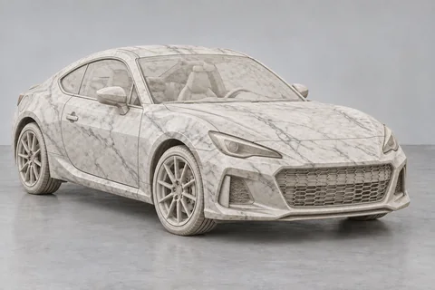 Carved marble sculpture — car