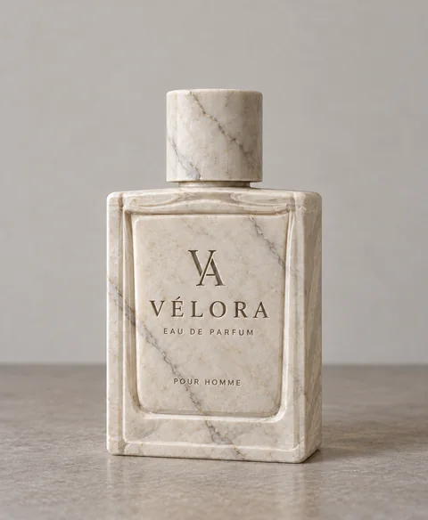 Carved marble sculpture — perfume