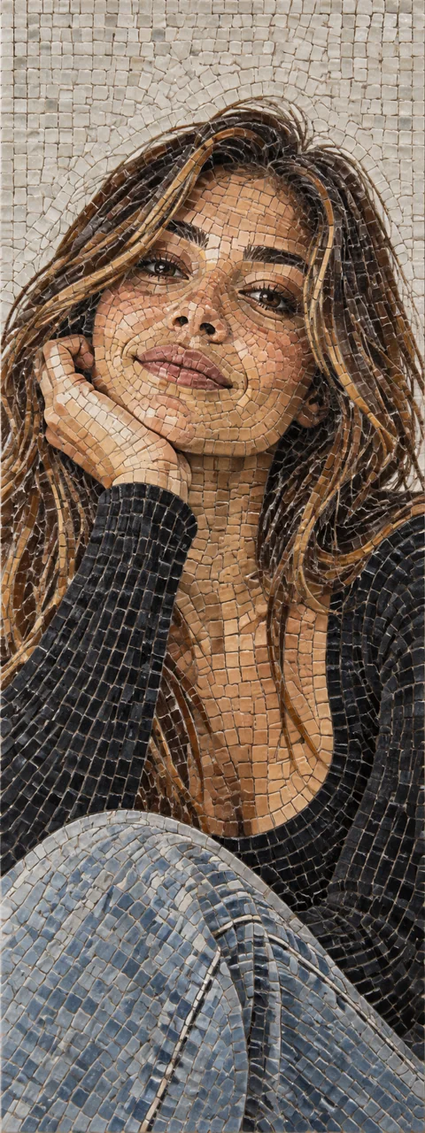 Tile mosaic — woman