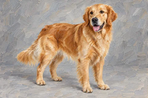 Oil on canvas — dog