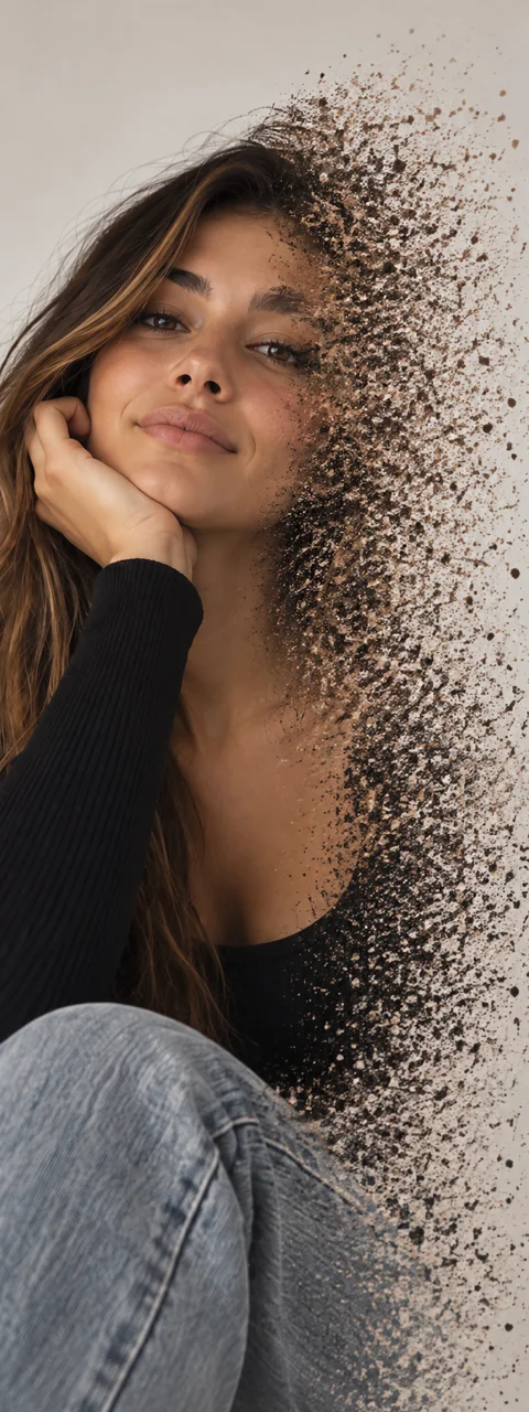 Particle dispersion — woman