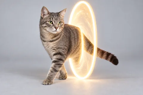 Portal reveal — cat