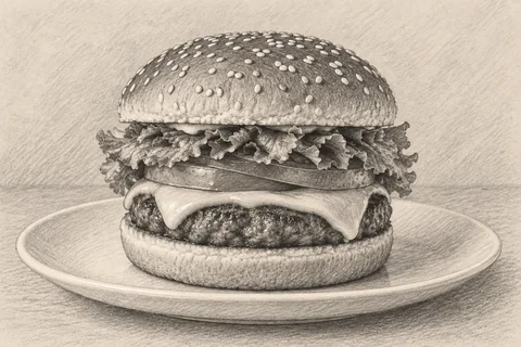 Graphite sketch — food