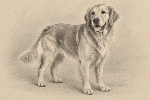Graphite sketch — dog
