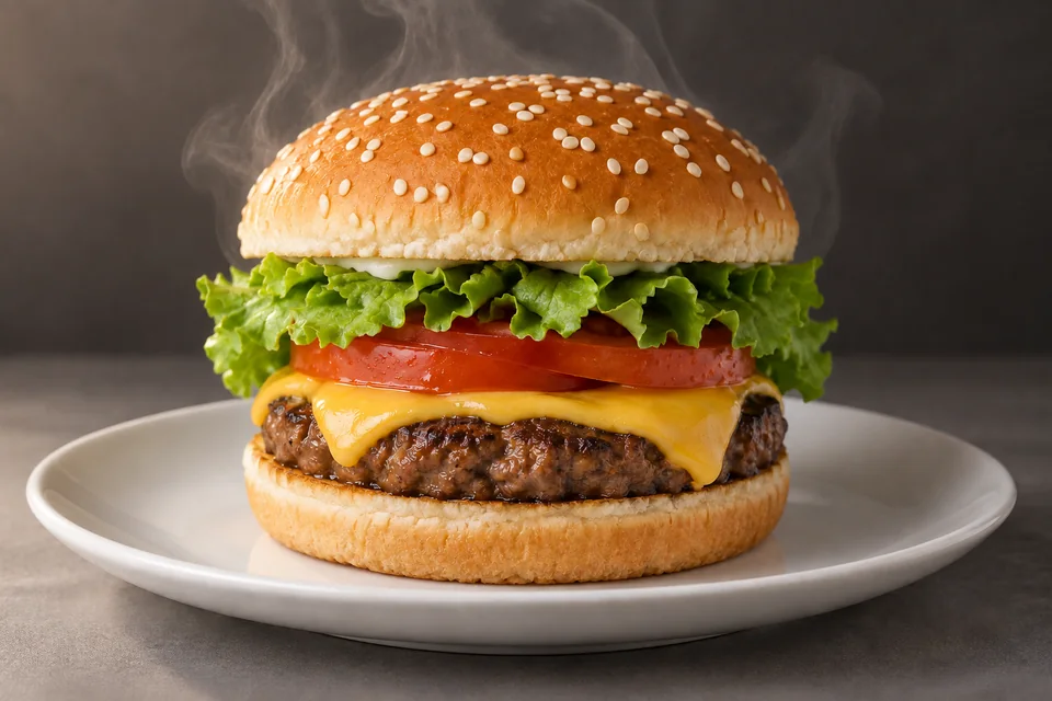 Freshly served steam — food
