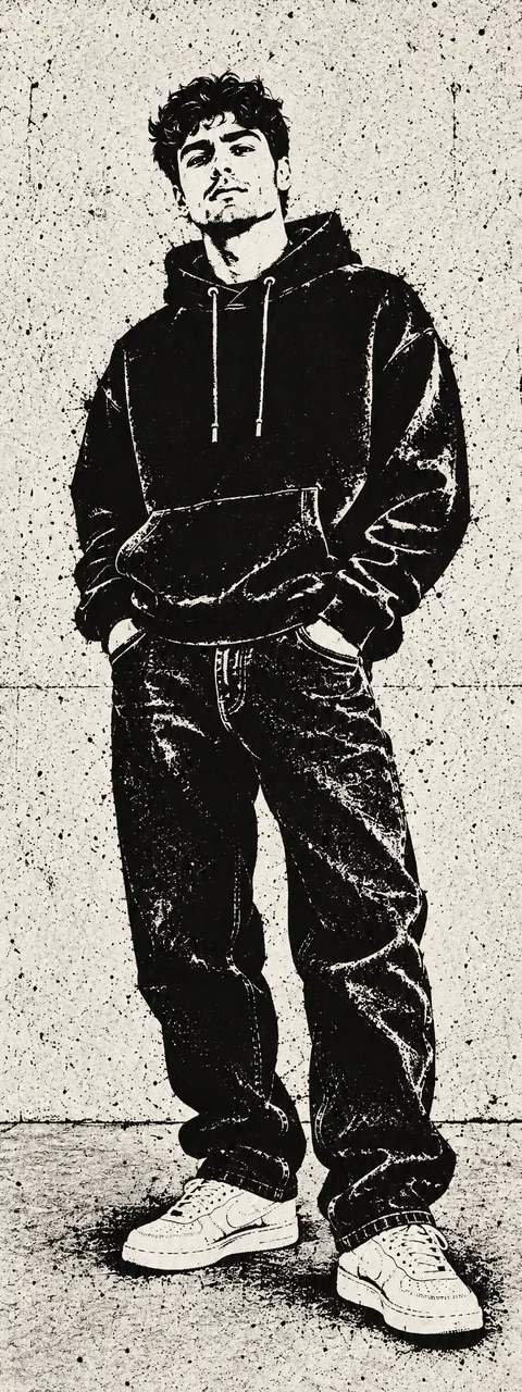 Stencil print — man