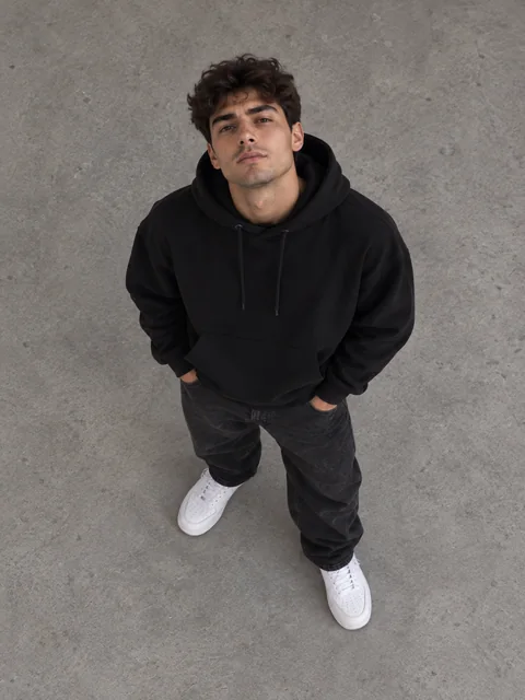 Overhead view — man