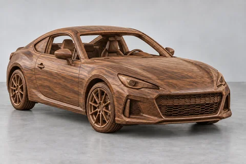 Carved wood object — car