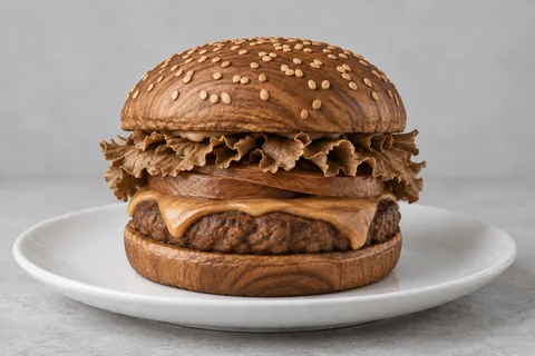 Carved wood object — food
