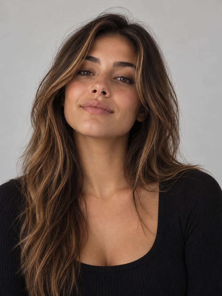 Portrait of a fictional woman — professional headshot